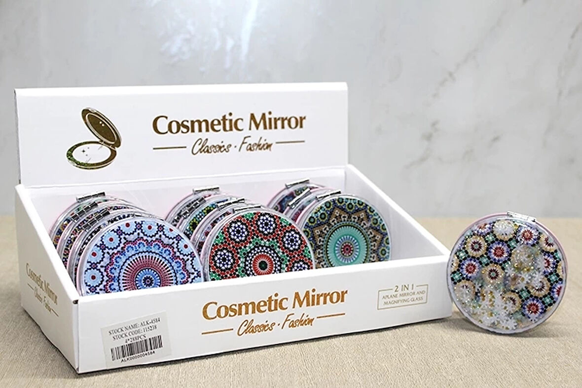 Mandala Desenli Hareketli Sulu El Aynası Alk4584