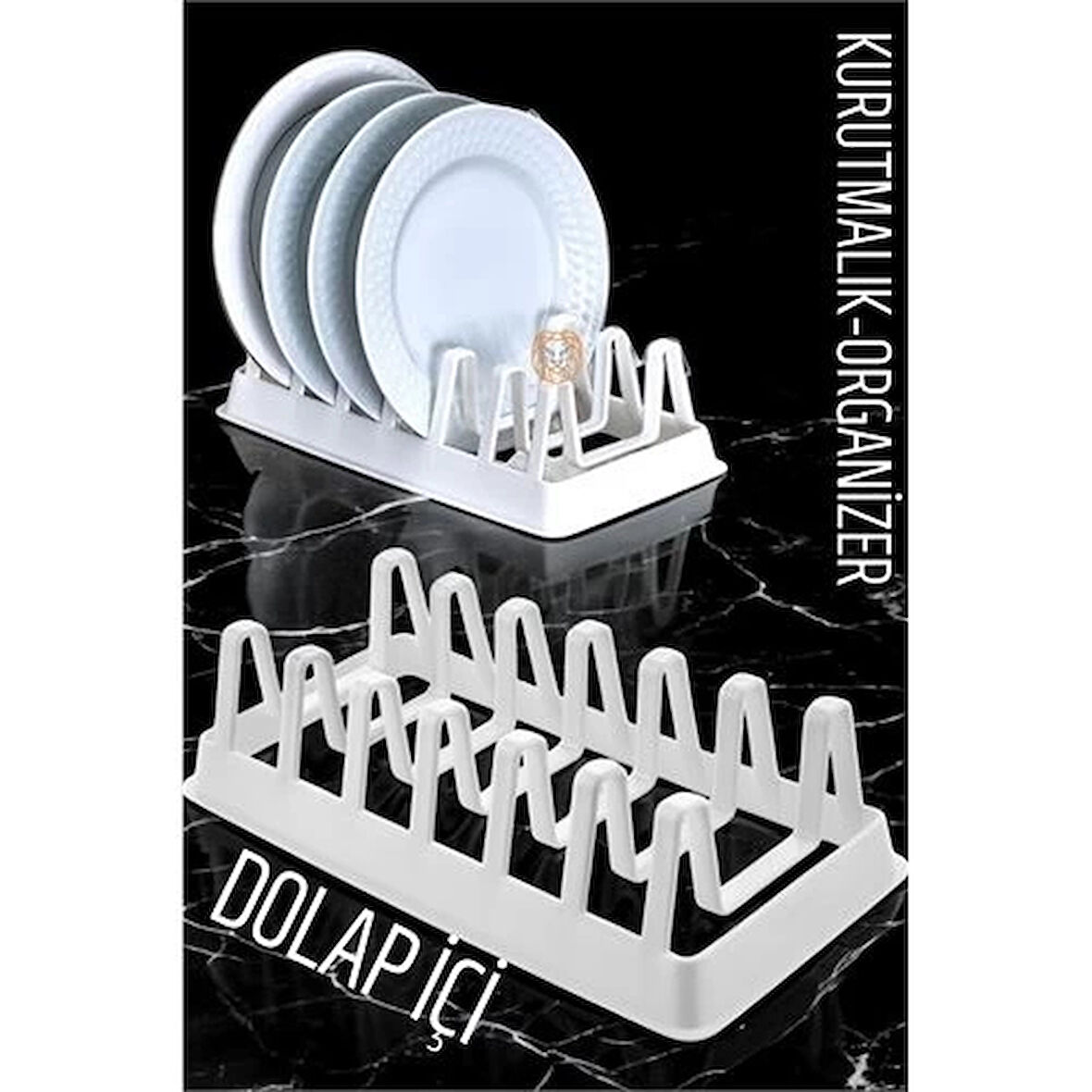 Tabak Düzenleyici Kurutmalık Dolap İçi Tencere Kapak Organizer BEYAZ