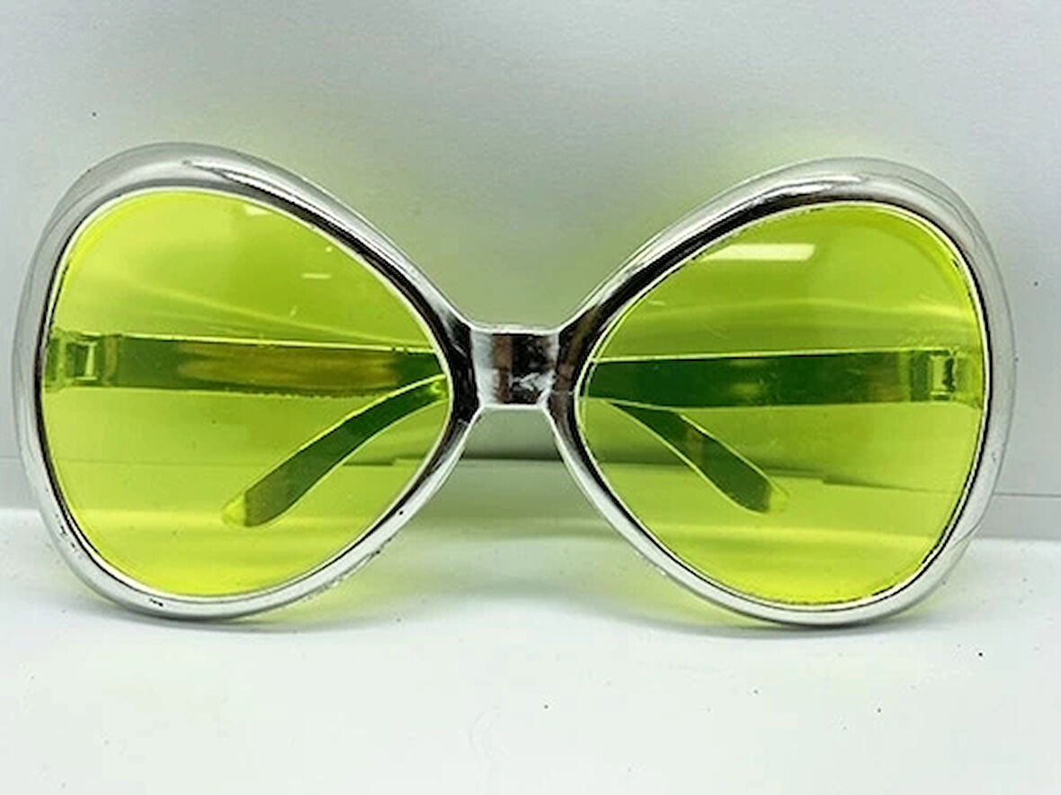 Gümüş Renk Yeşilçam Nostalji 80li Yıllar 90lı Yıllar Parti Gözlüğü  7x16 Cm