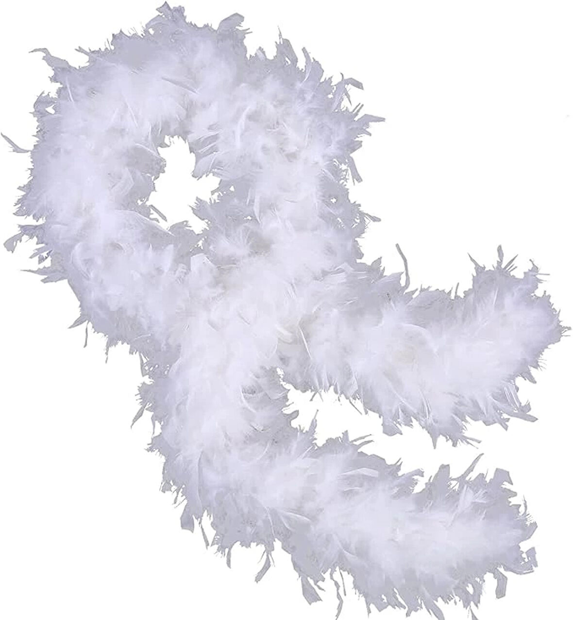 Beyaz Renk Kabarık Kalın Otriş Boa Tüy 6 Cm Genişlik 180-200 Cm Uzunluk