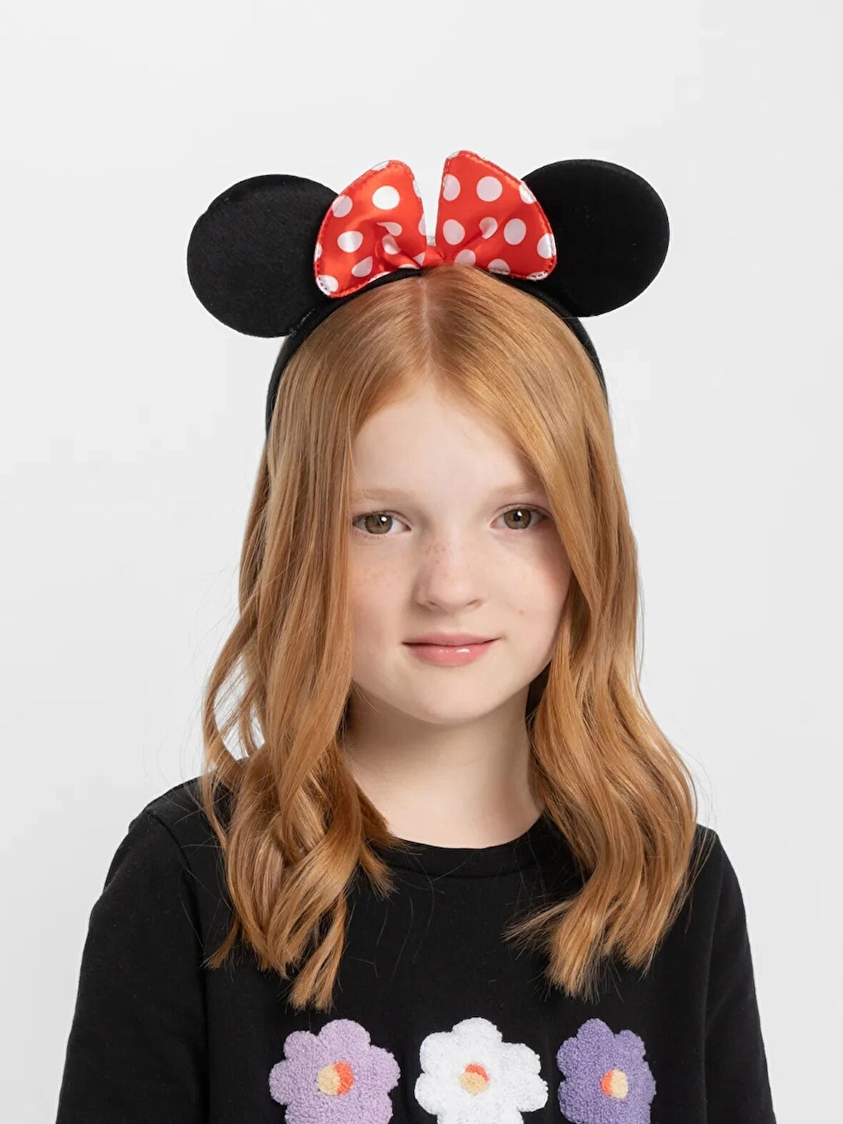 Kırmızı Fiyonklu Minnie Mouse Taç Fare Tacı Kafa Bandı