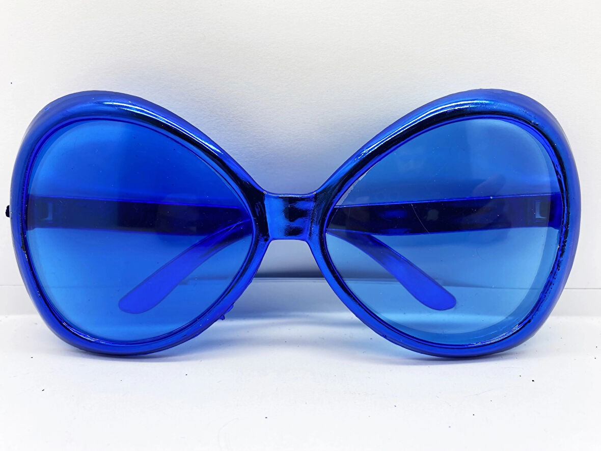 Mavi Renk Yeşilçam Nostalji 80li Yıllar 90lı Yıllar Parti Gözlüğü 7x16 Cm