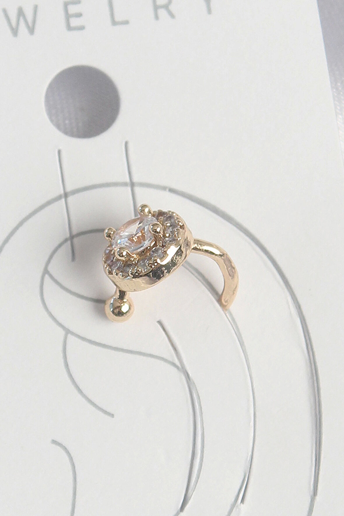 Pirinç Gold Renk Zirkon Taşlı Kadın Kıkırdak Küpe