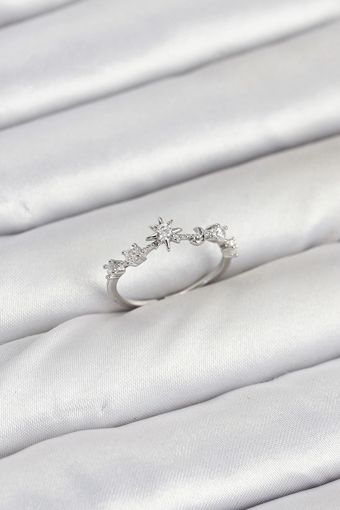 Pirinç Gümüş Renk Manifest Kadın Yüzük