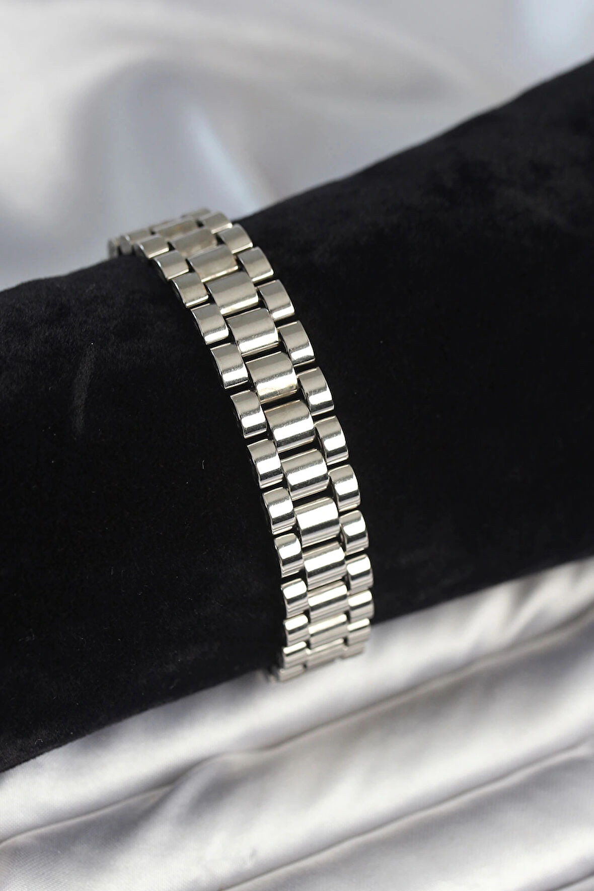 316L Çelik Gümüş Renk 12 mm Kalınlık Erkek Bileklik