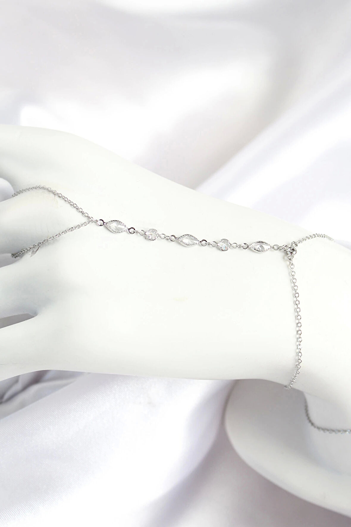 Pirinç Zirkon Taşlı Y Model Gümüş Renk Kadın Şahmeran