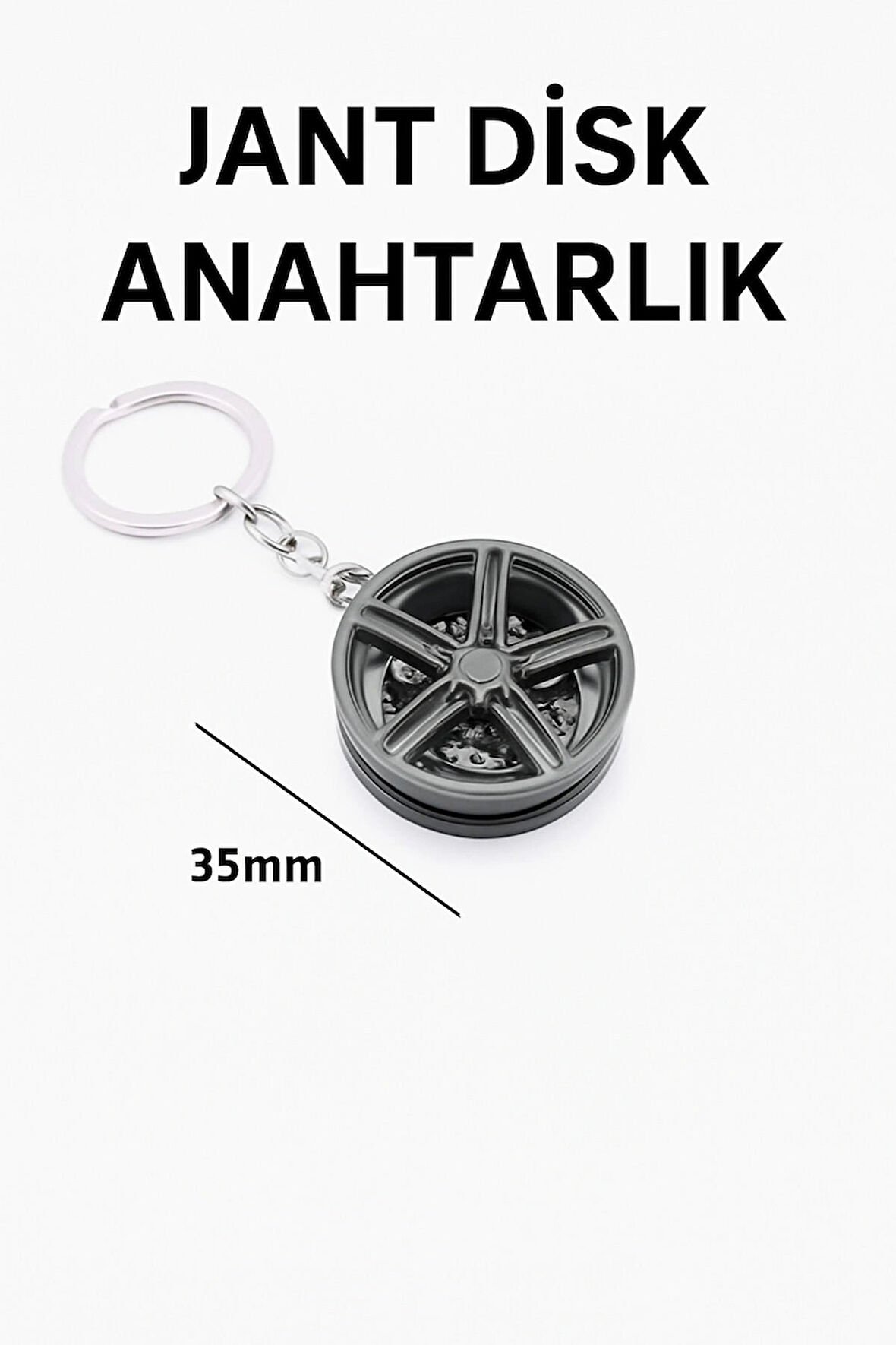 Metal Jant Disk Anahtarlık – Otomobil Temalı Şık Anahtarlık 35 mm
