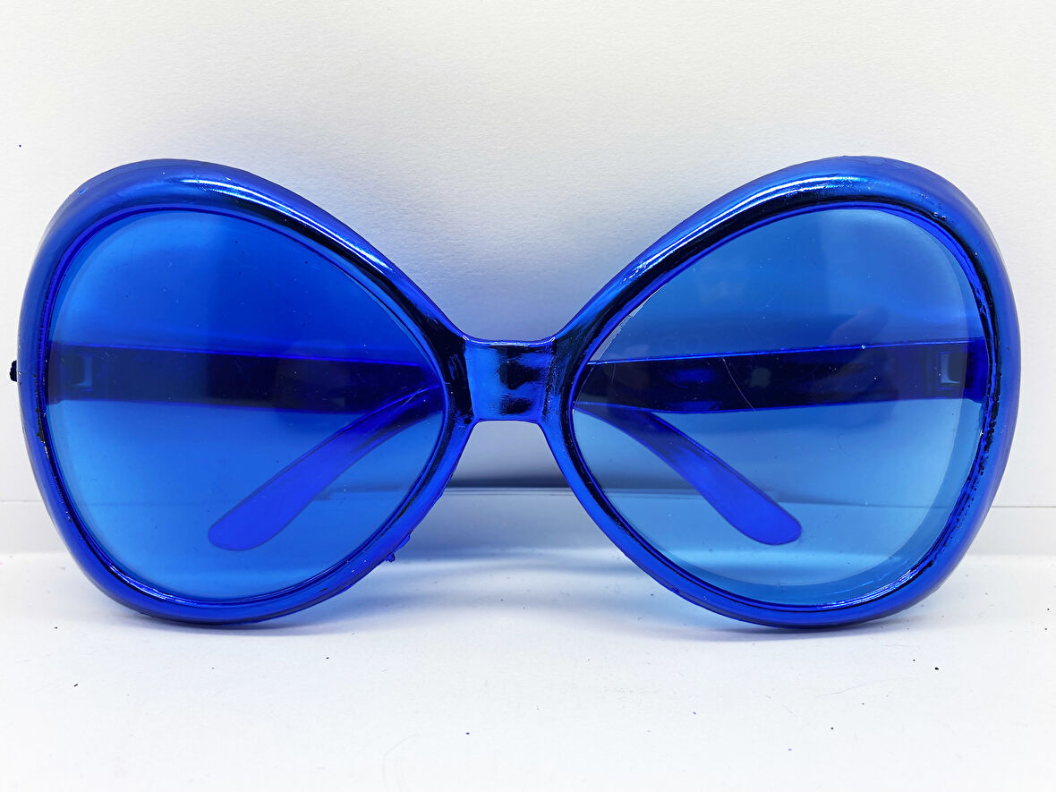 Mavi Renk Yeşilçam Nostalji 80li Yıllar 90lı Yıllar Parti Gözlüğü 7x16 cm