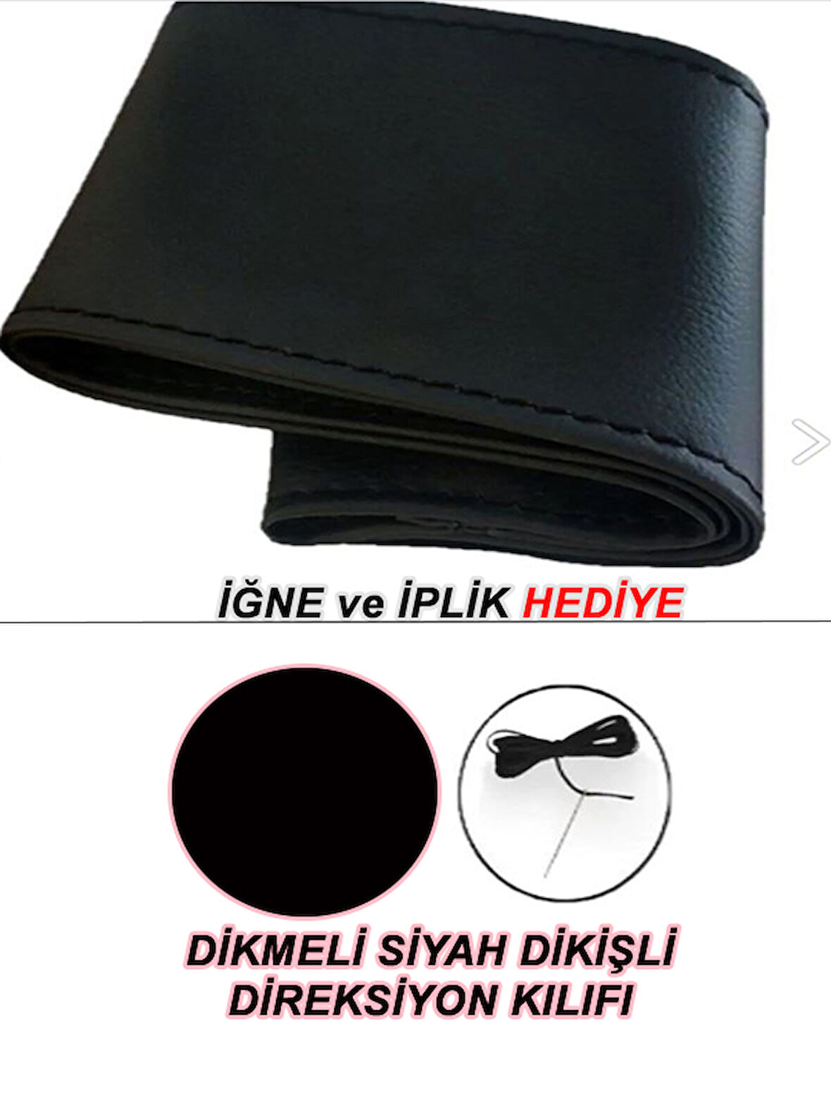 Mercdss 124 Uyumlu Araç,Araba,Oto direksiyon kılıfı siyah dikiş