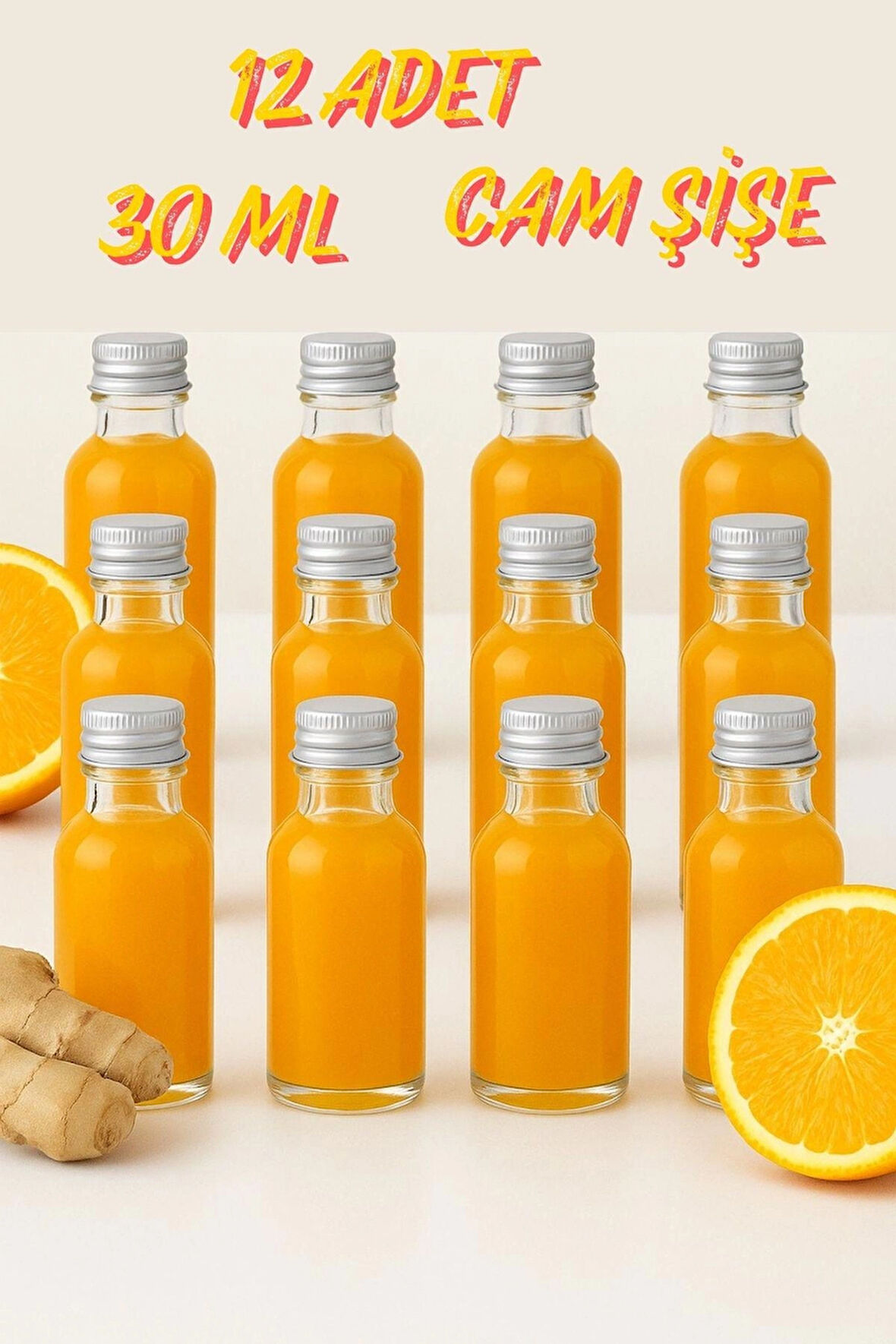 12 Adet Şeffaf Cam Shot Şişesi Sızdırmaz Gümüş Metal Kapaklı Kolonya Koku Süs Çok Amaçlı Şişe 30ml