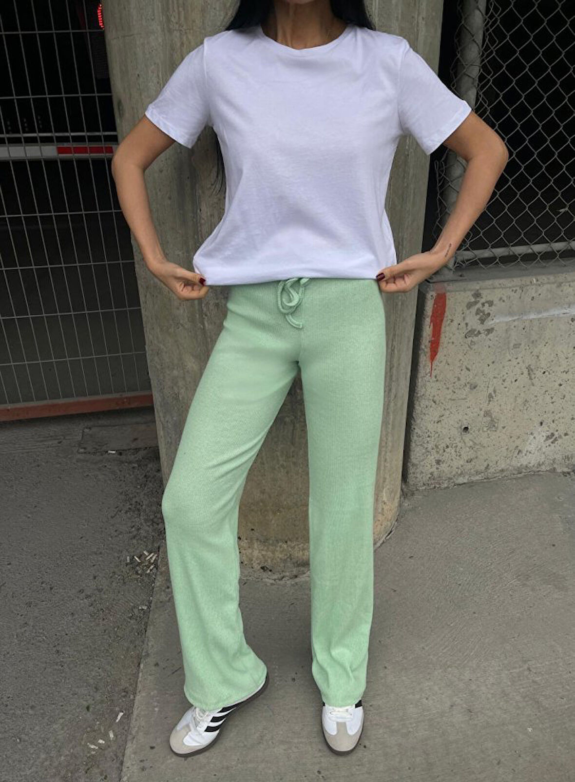 TUA MODA Kadın Kaşkorse Kumaş Ispanyol Paça Pantolon