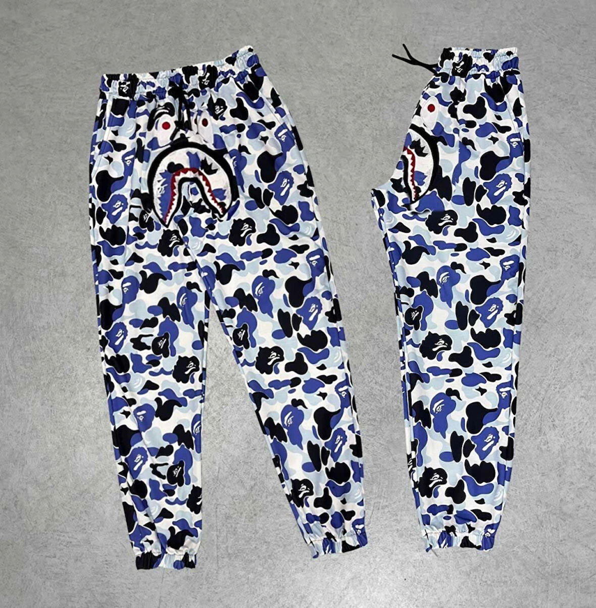TUA MODA İki İplik Mevsimlik Bape Nakişli Eşofman Pantolon - Gri