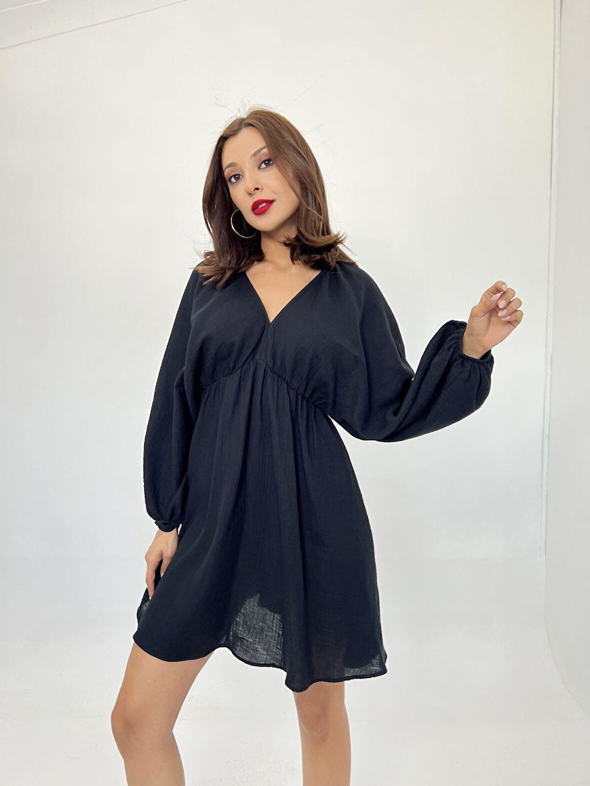 TUA MODA 6327 ELBİSE-SİYAH