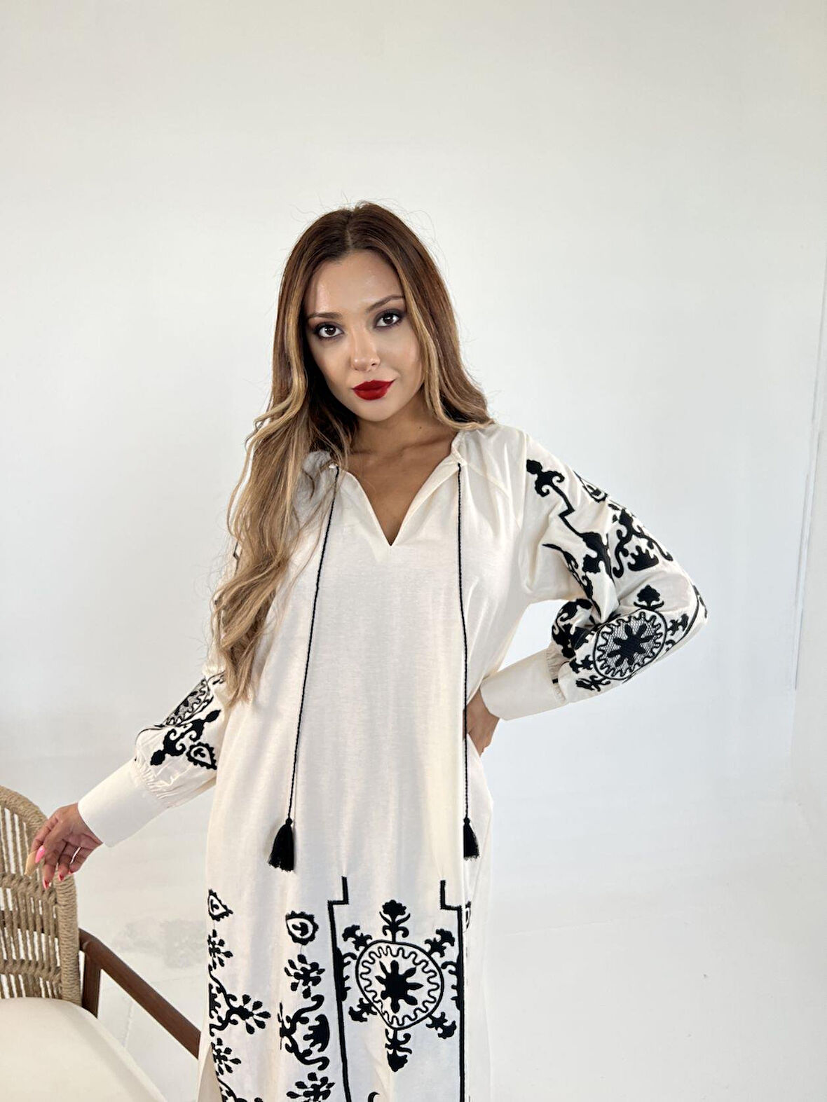 TUA MODA 6267 ELBİSE-EKRU