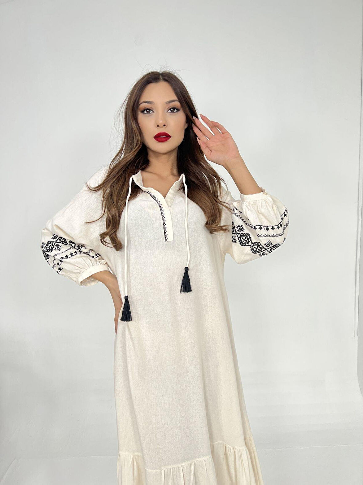 TUA MODA 6533 ELBİSE-BEJ