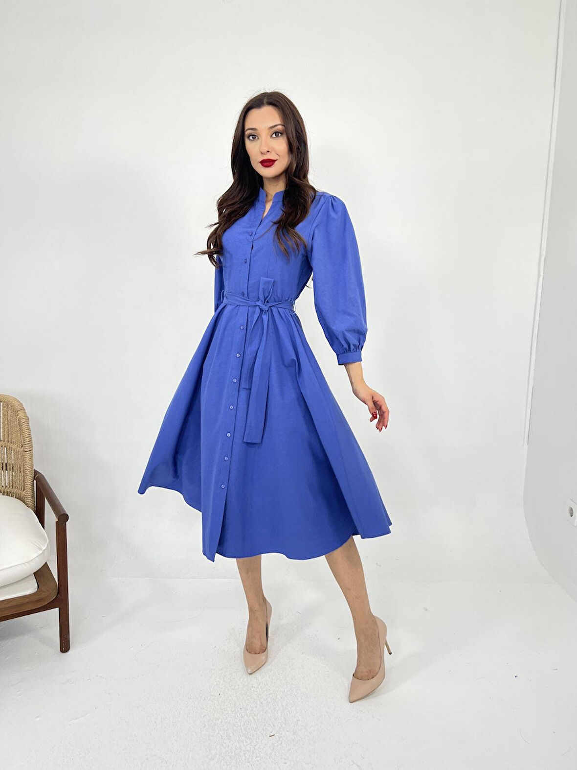 TUA MODA 6941 ELBİSE-MOR