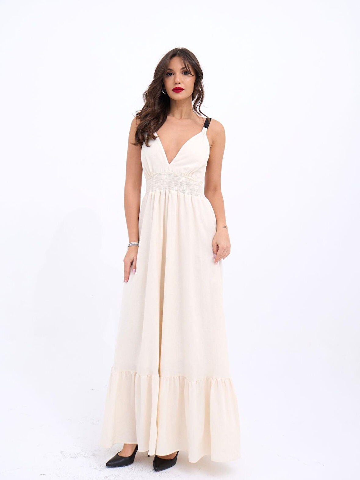 TUA MODA 6976 ELBİSE-BEJ