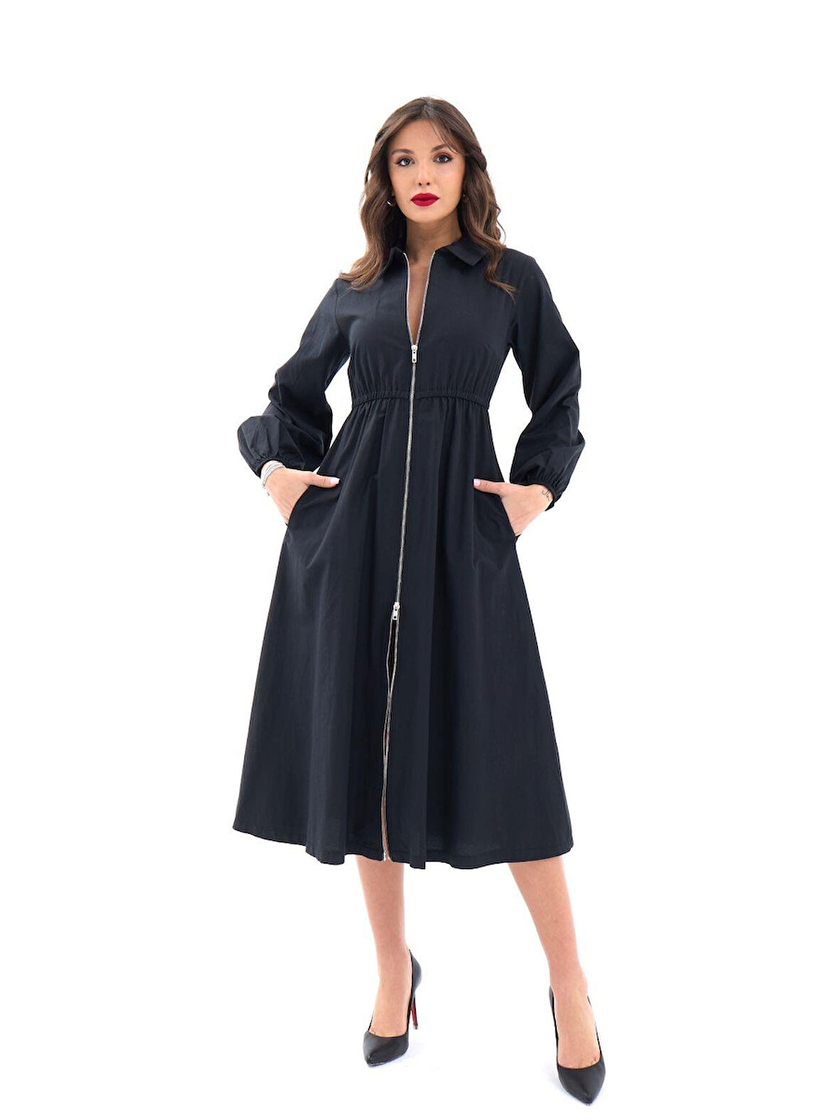 TUA MODA 6966 ELBİSE-SİYAH