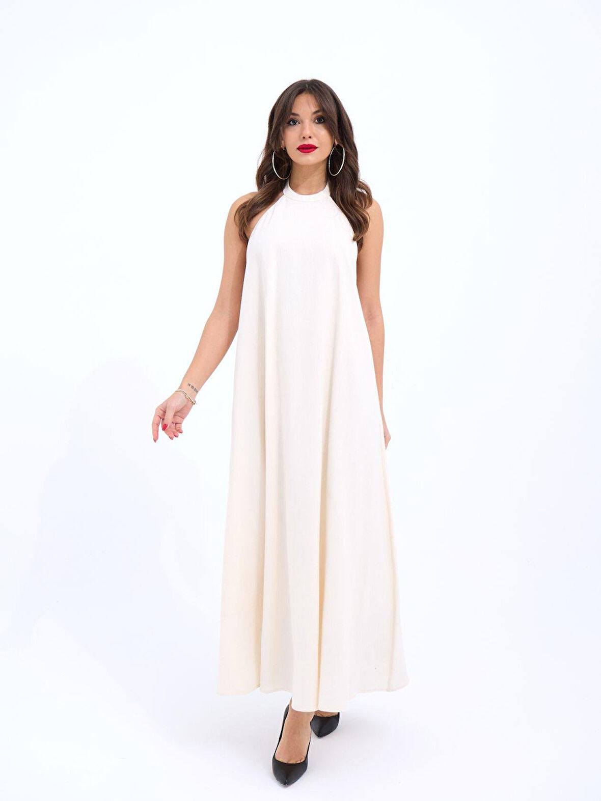 TUA MODA 7338 ELBİSE-BEJ