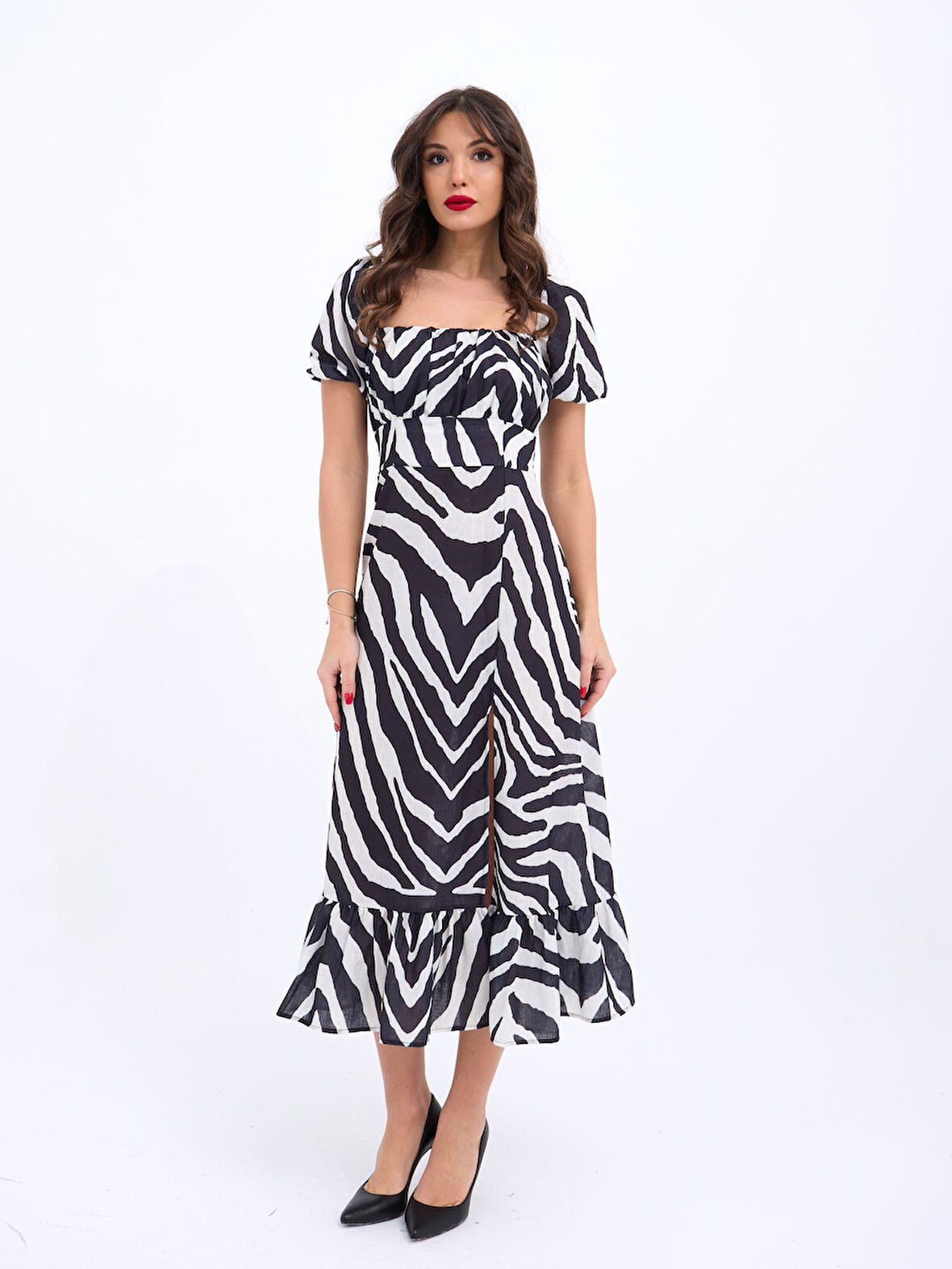 TUA MODA 6330 ELBİSE-SİYAH