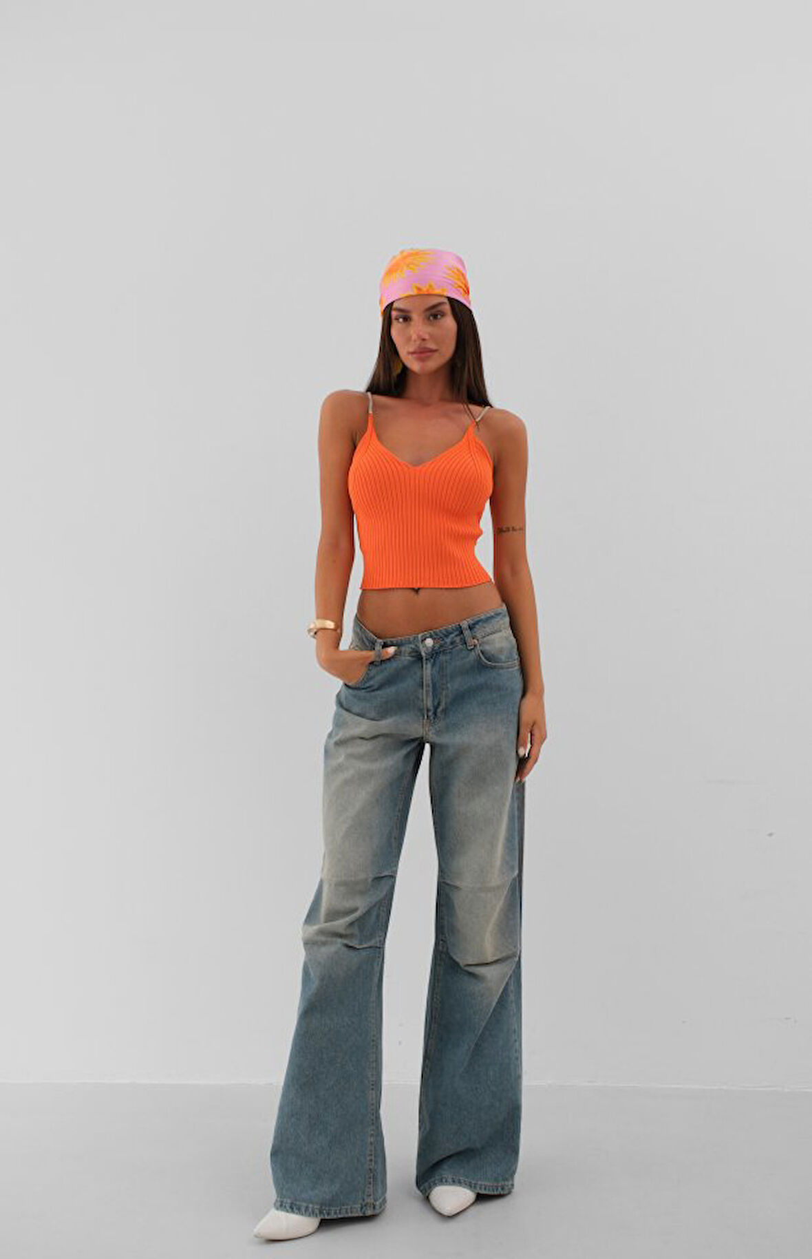 TUA MODA Taş Askılı Triko Bluz