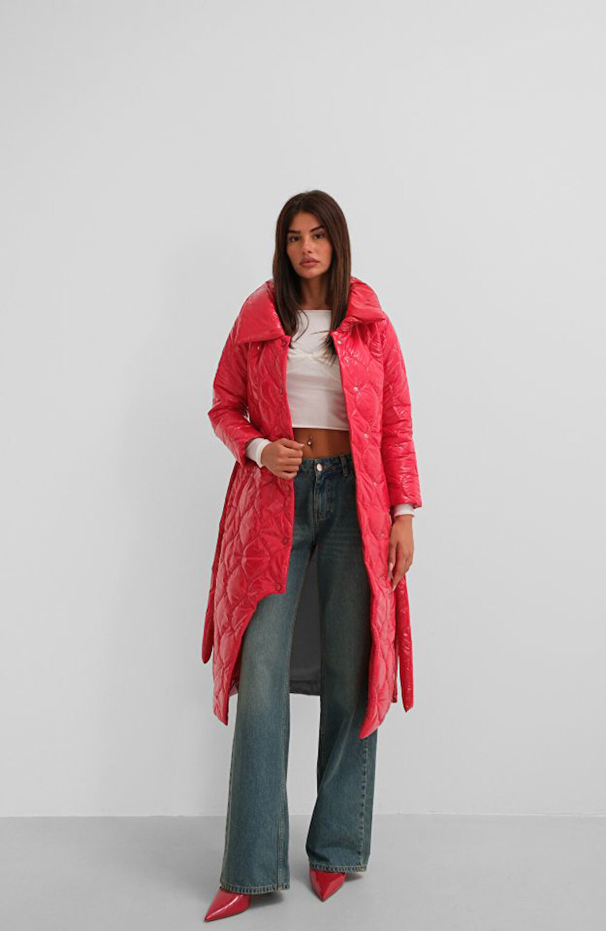 TUA MODA Kemerli Rugan Şişme Maxi Mont