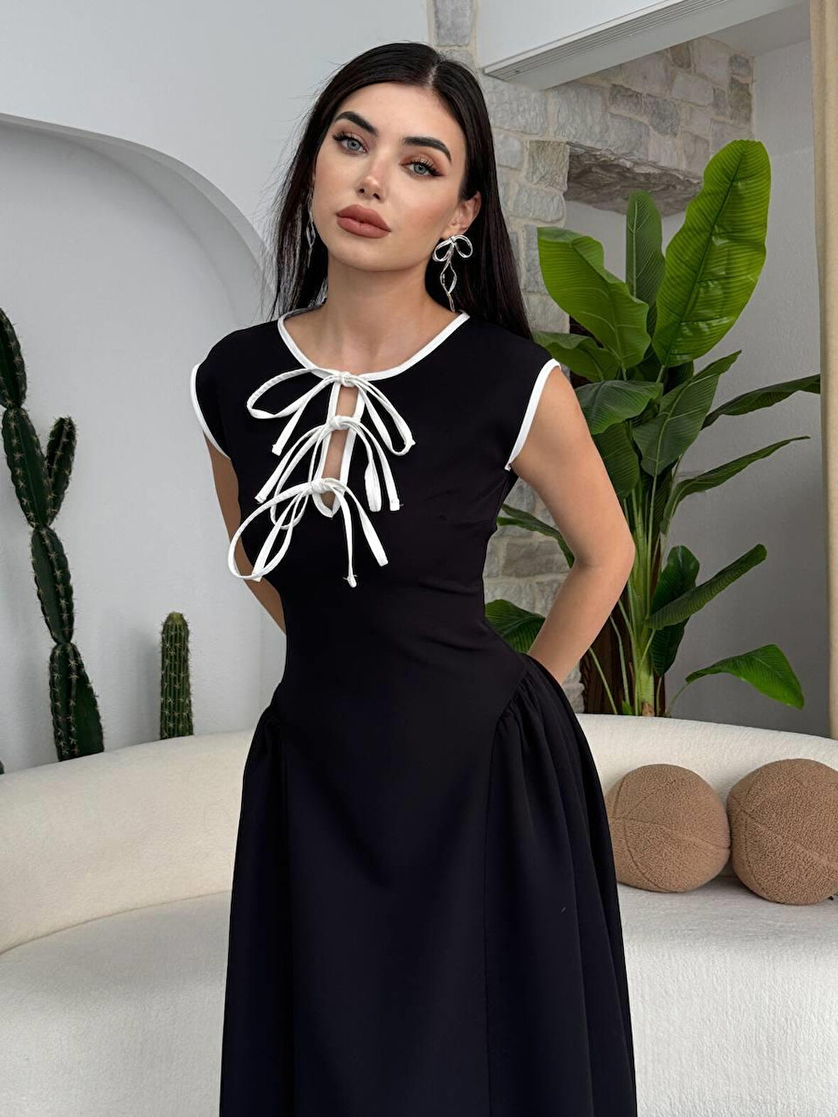 TUA MODA Eros Fiyonk Detaylı Elbise