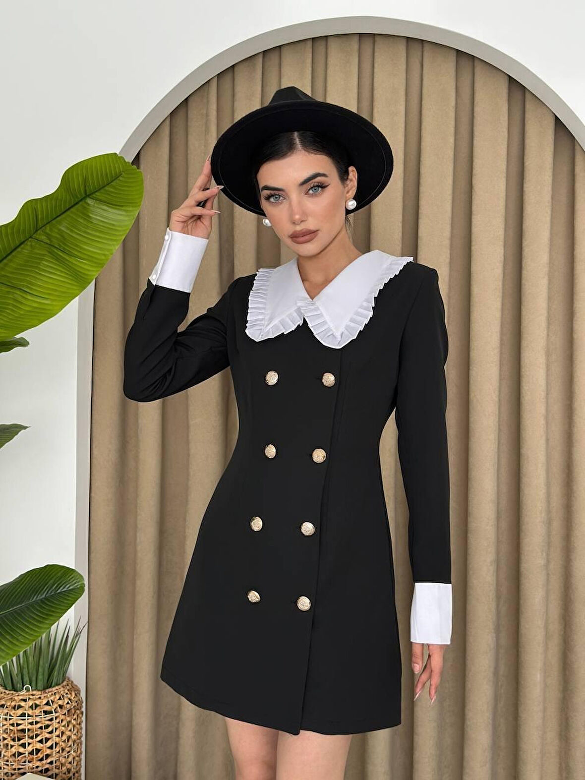 TUA MODA Loyada Geniş Yaka Elbise