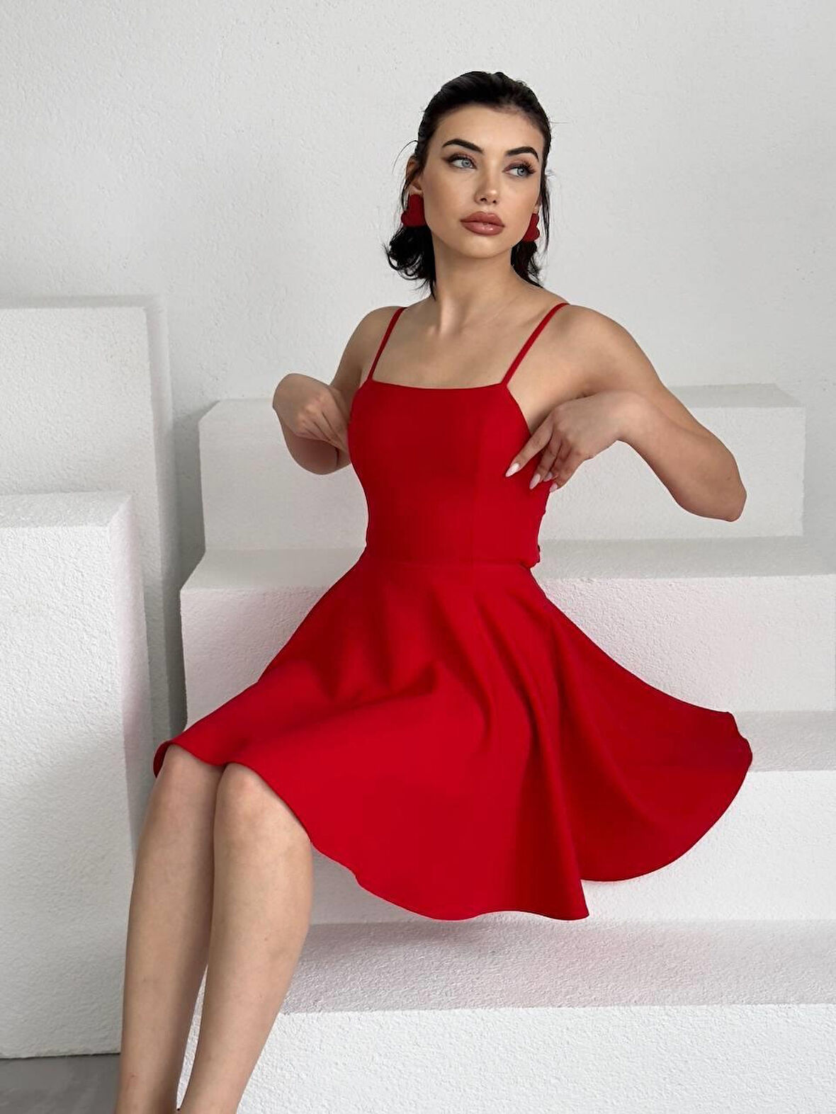 TUA MODA Pole İp Askılı Elbise