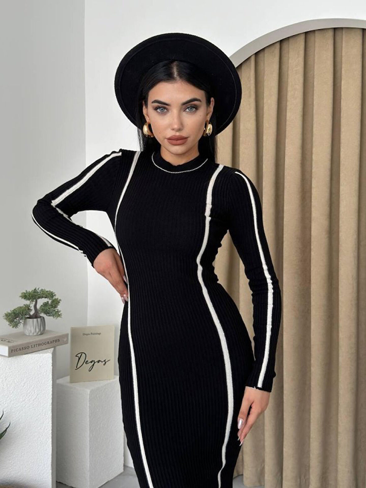 TUA MODA Ribbon Triko Elbise