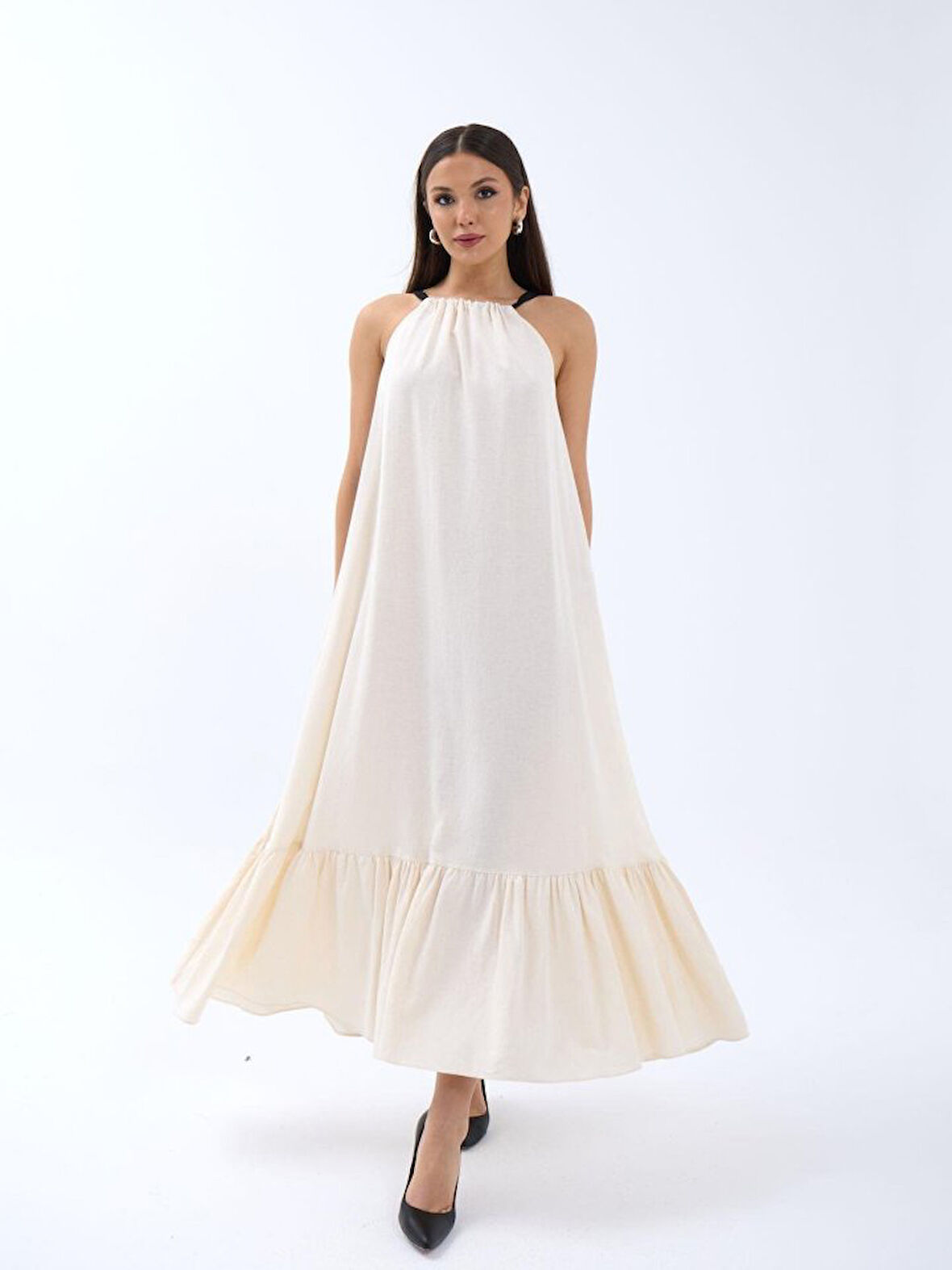 TUA MODA 6881 ELBİSE-BEJ