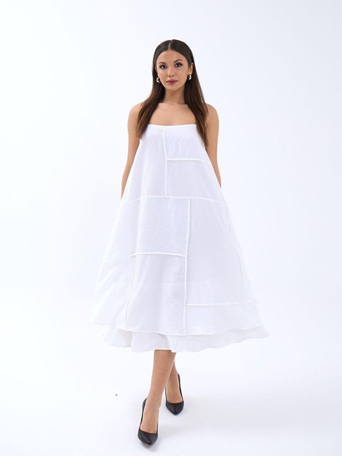 TUA MODA 7325 ELBİSE-BEYAZ