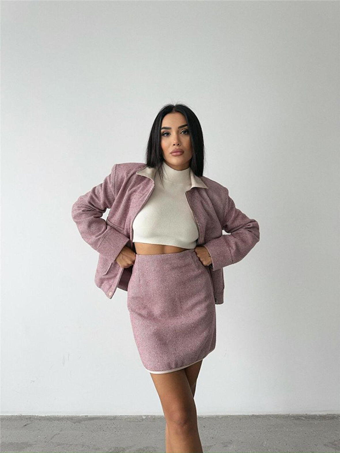 TUA MODA KAŞE KISA ETEK - Pembe