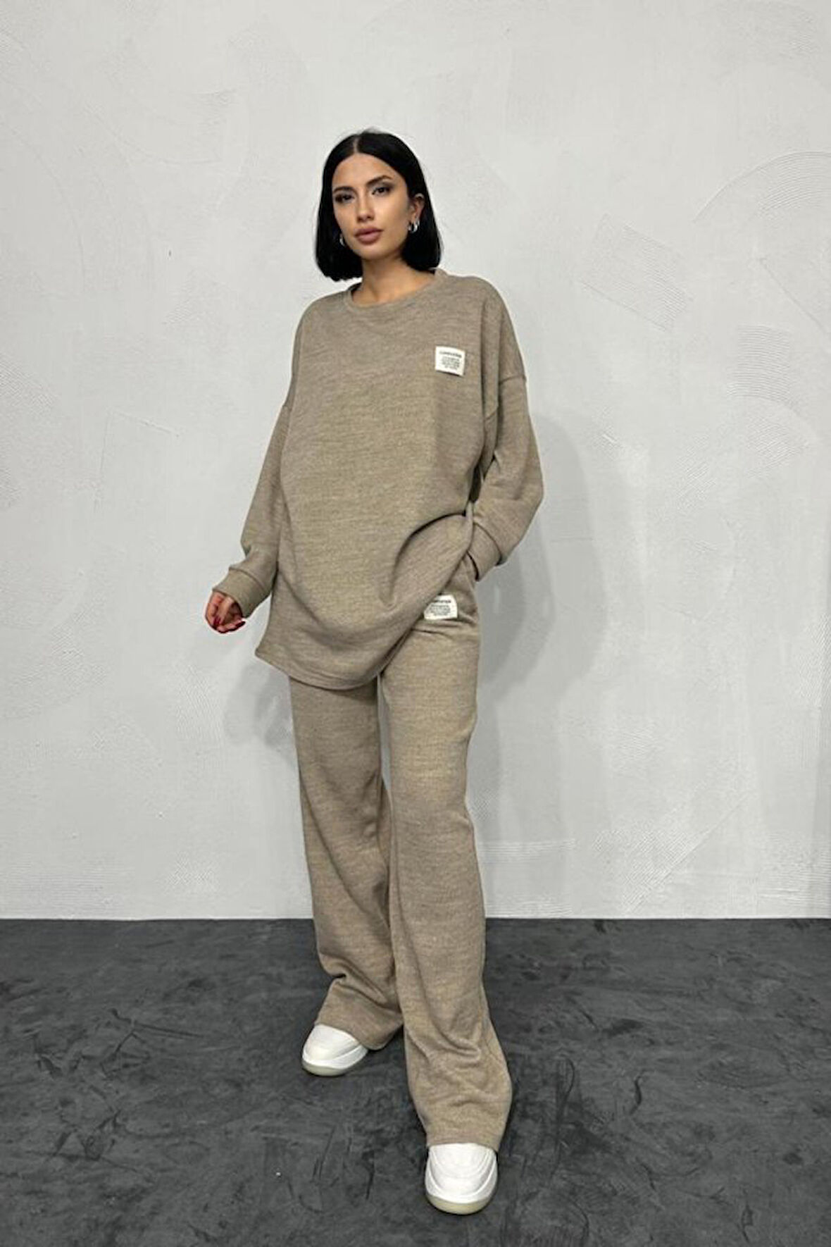 TUA MODA Bej Salaş Bluz Ve Pantolon Takım