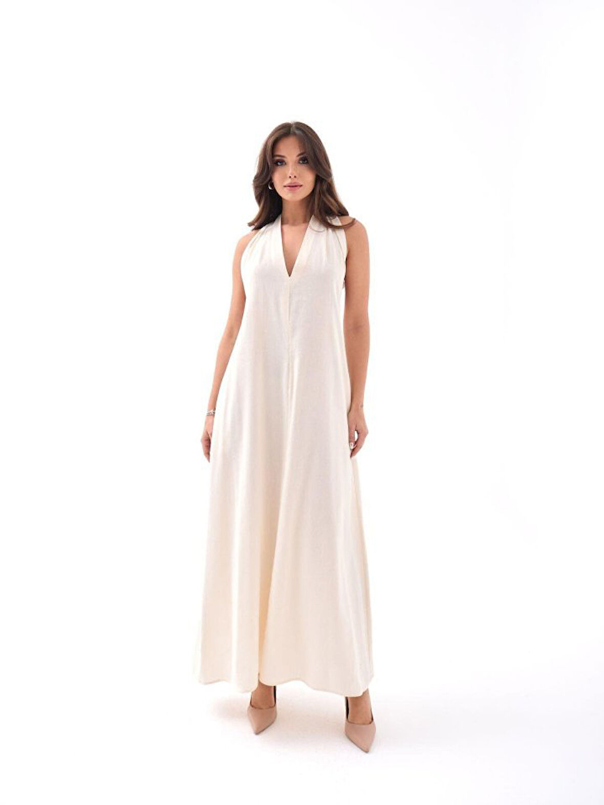 TUA MODA 7405 ELBİSE-BEJ