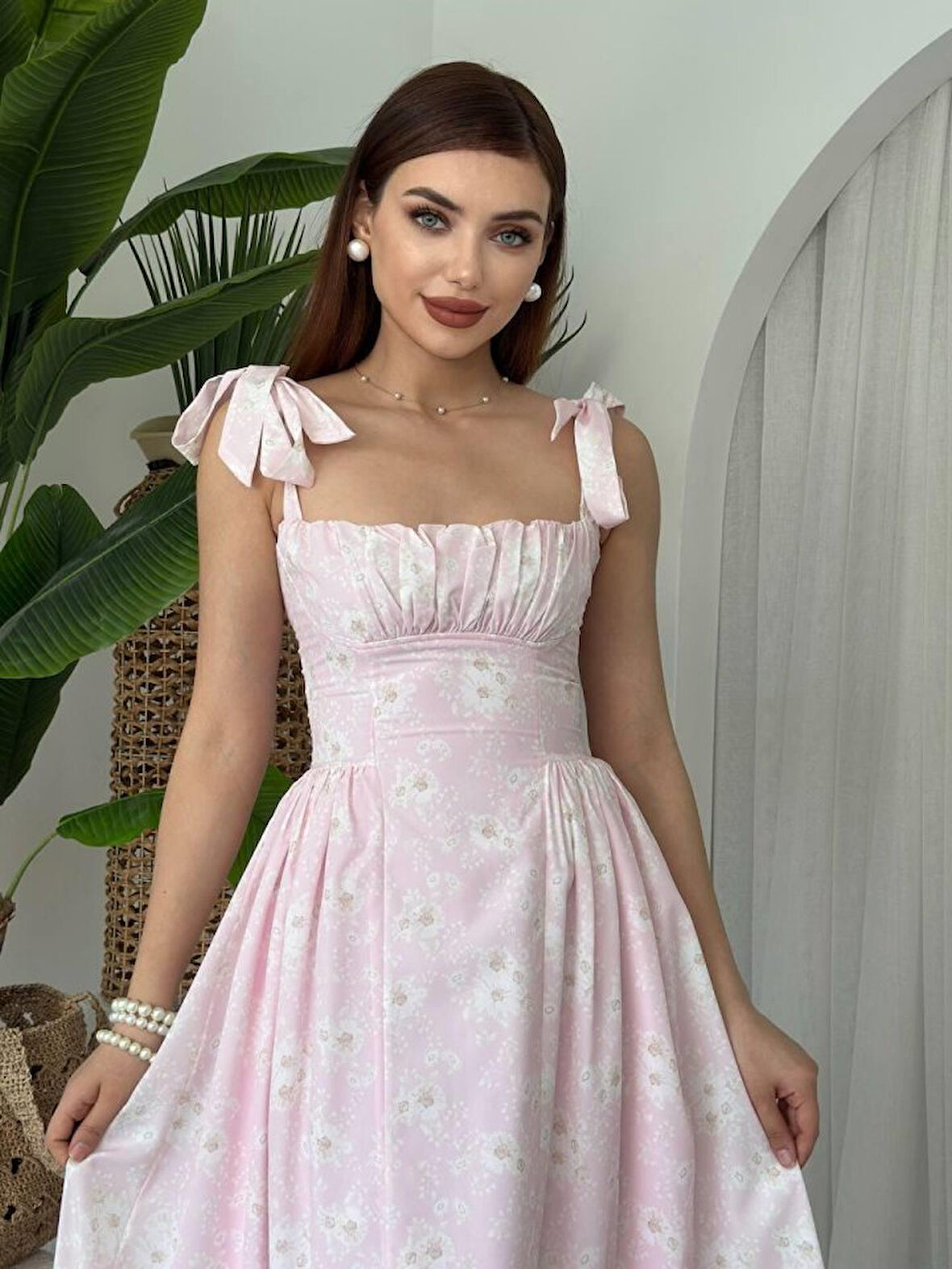 TUA MODA Khalesı Omuz Bağlamalı Elbise