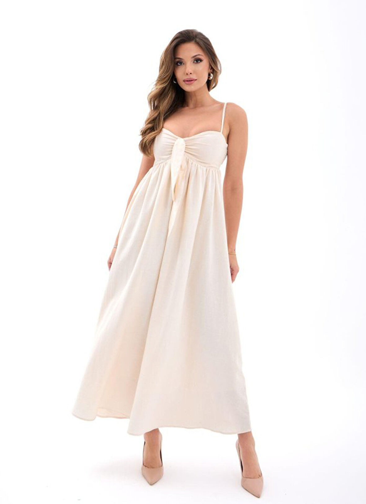 TUA MODA 7088 ELBİSE-BEJ