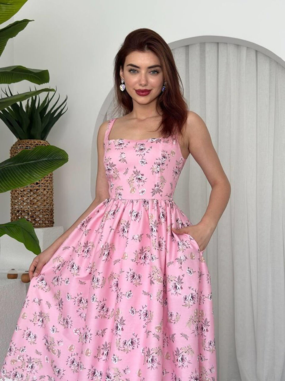 TUA MODA Yoa Cep Detaylı Elbise