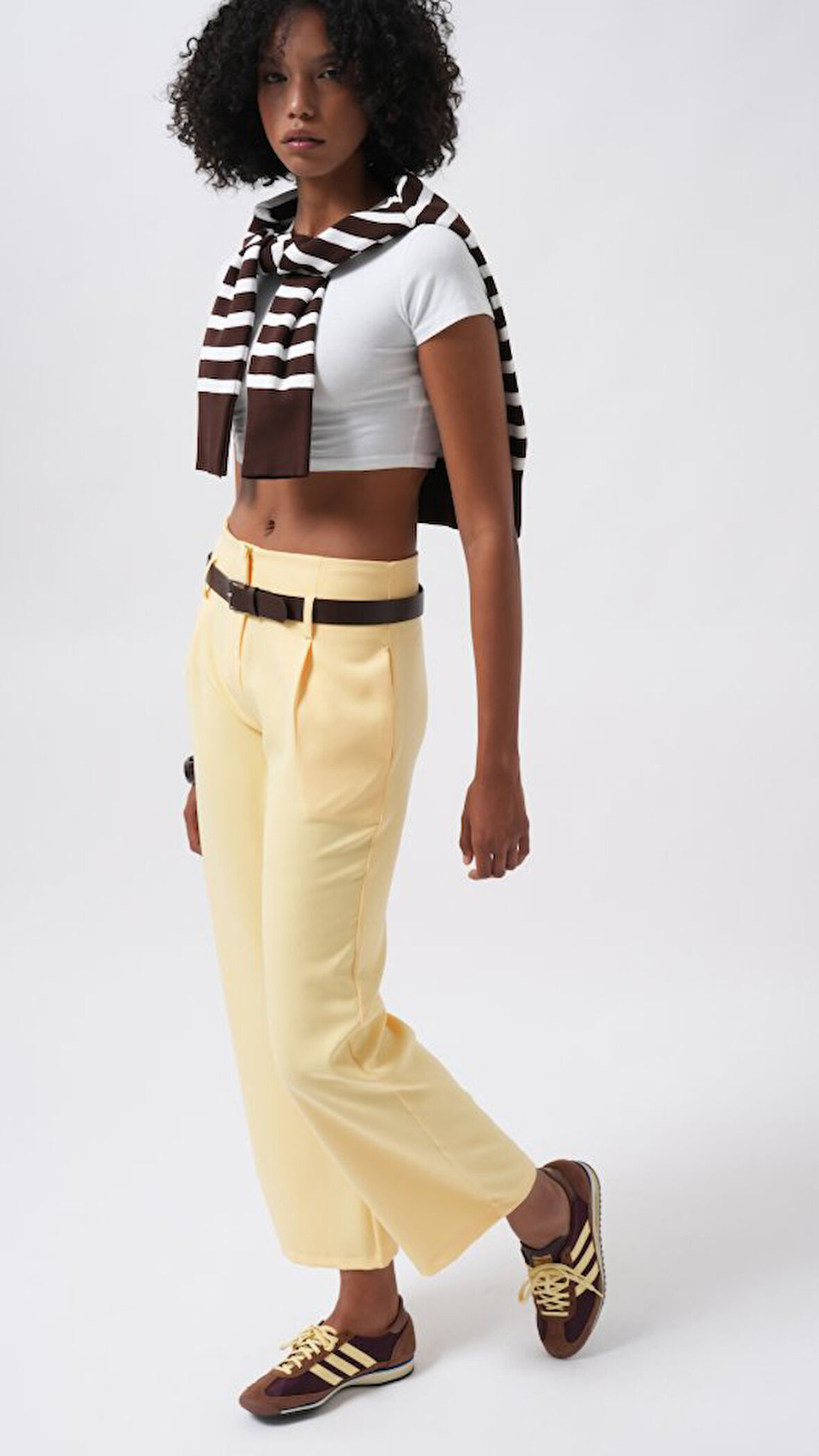 TUA MODA Kemer Detay Yüksek Bel Pantolon