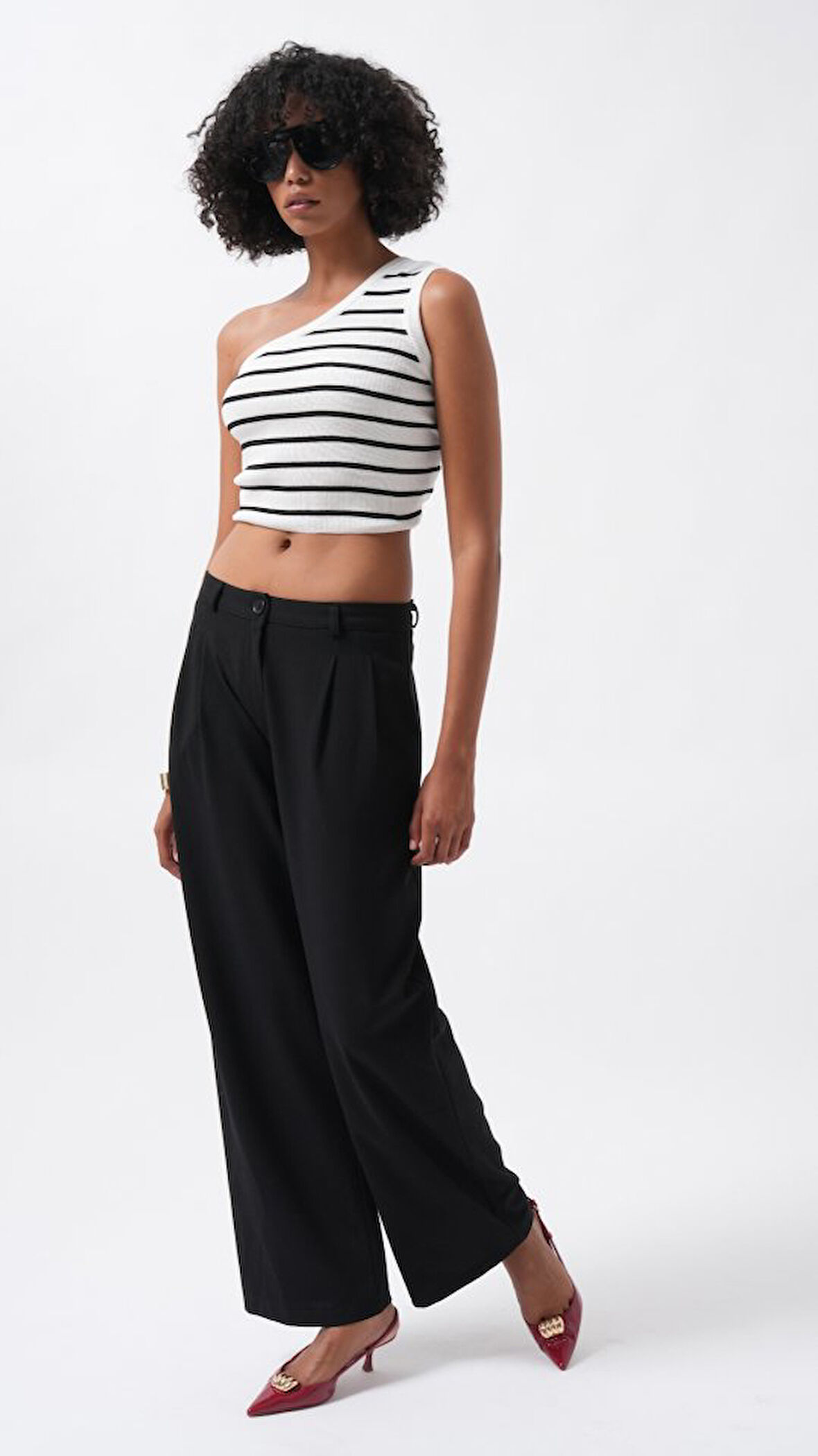 TUA MODA Çift Pileli Bol Paça Pantolon