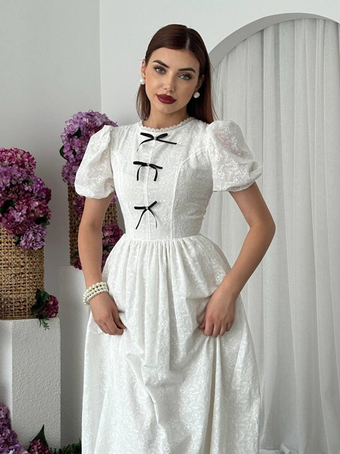 TUA MODA Gera Fiyonk Detaylı Elbise