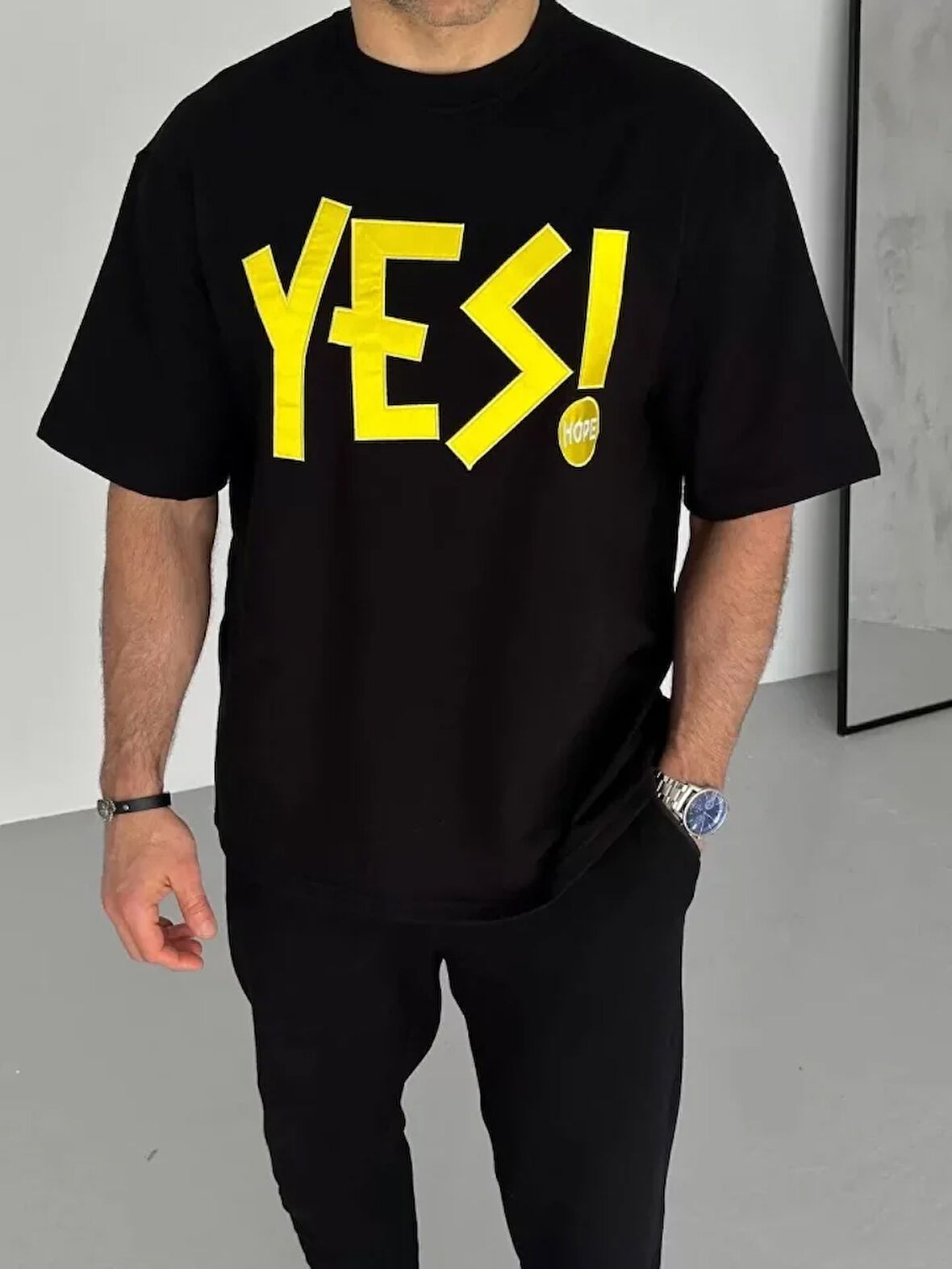 TUA MODA Unisex Nakış İşlemeli T-Shirt - Siyah