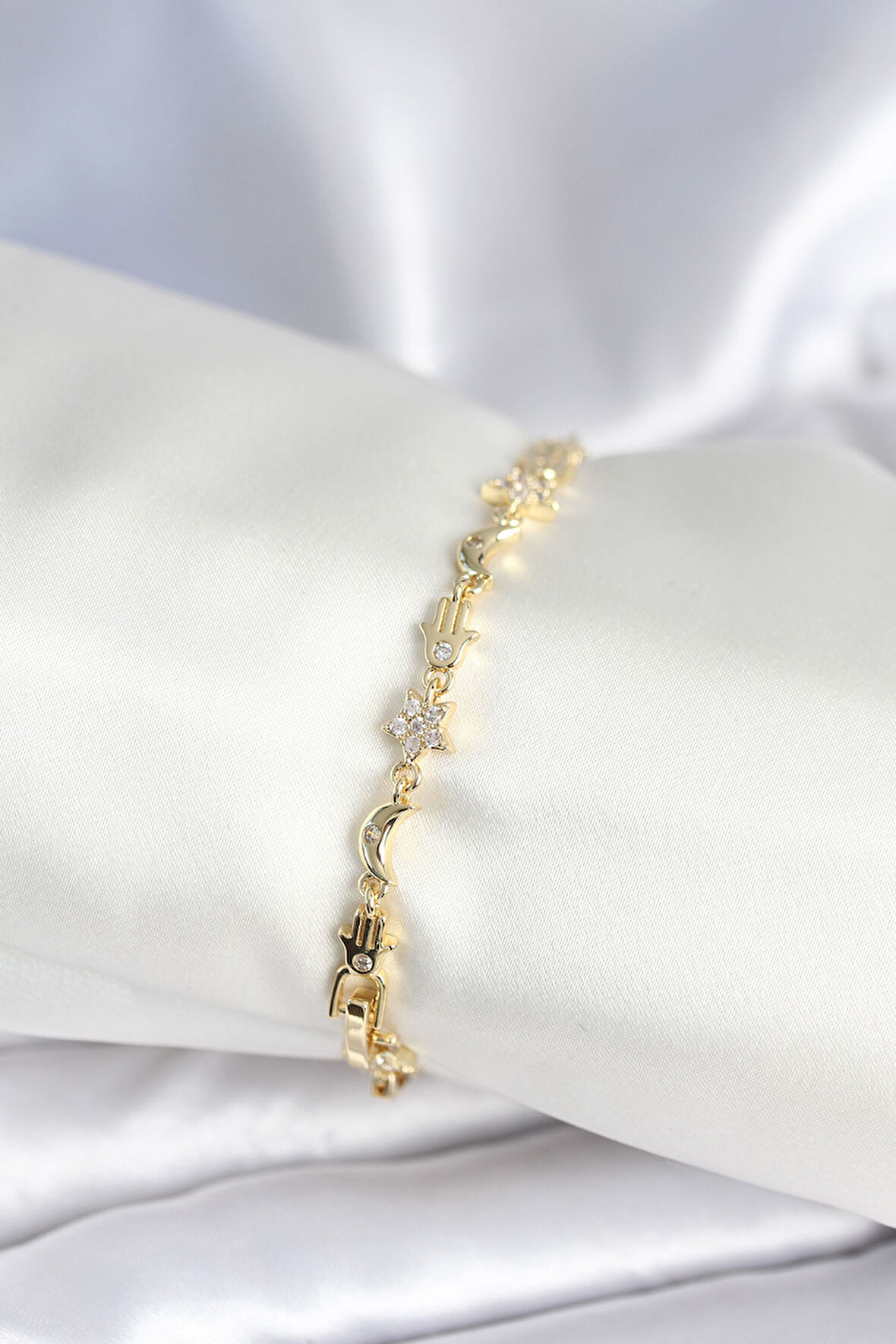 TUA MODA Pirinç Gold Renk Kadın Manifest Bileklik