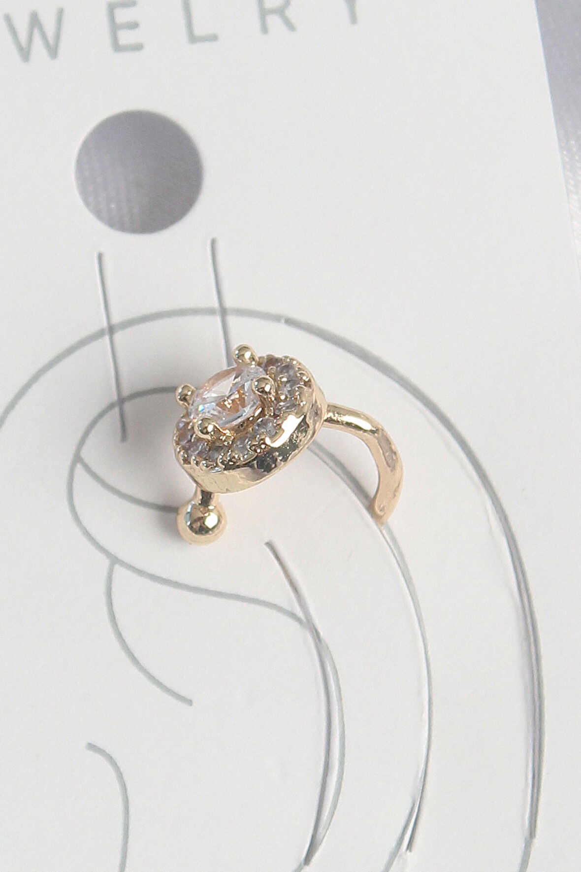 TUA MODA Pirinç Gold Renk Zirkon Taşlı Kadın Kıkırdak Küpe