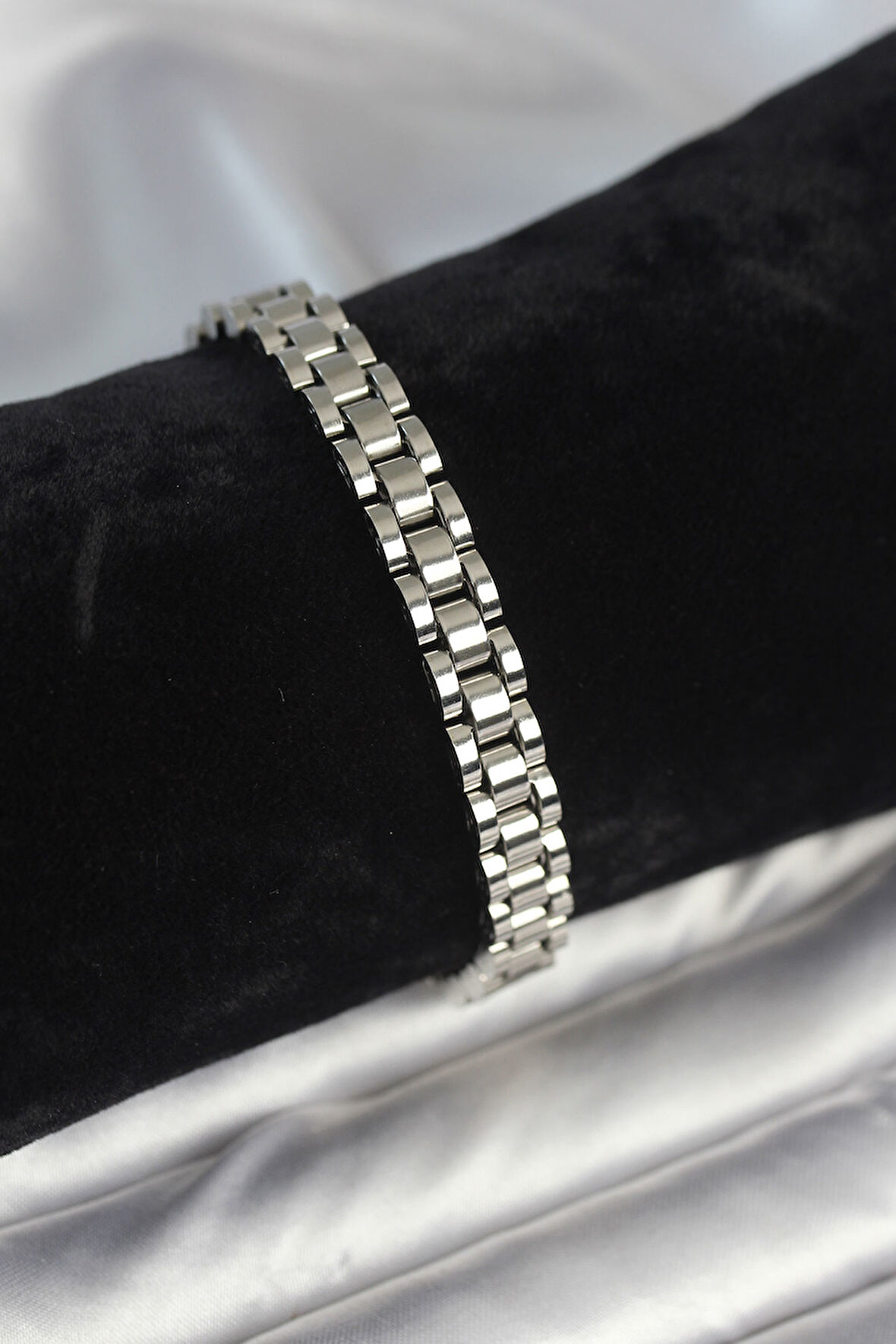 TUA MODA 316L Çelik Gümüş Renk 7 mm Kalınlık Erkek Bileklik