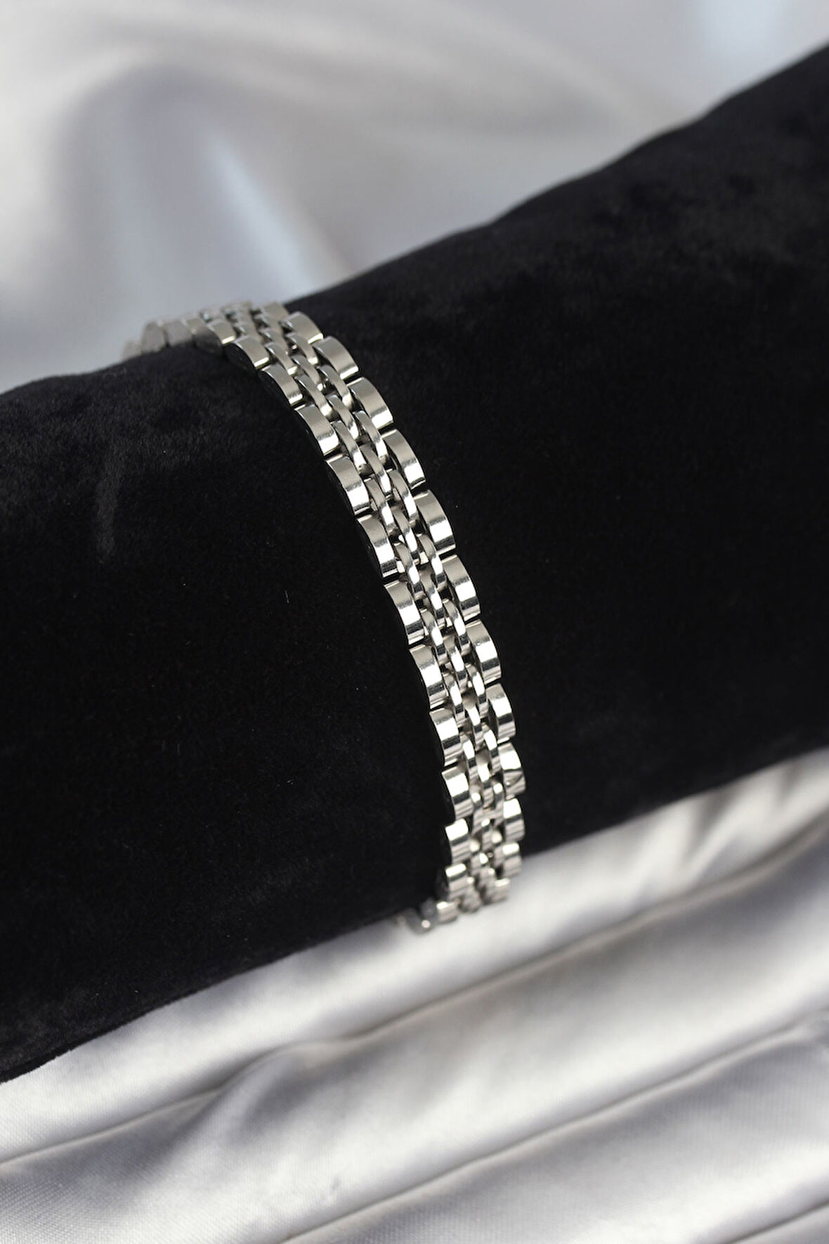 TUA MODA 316L Çelik 7 mm Kalınlıkta Gümüş Renkli Erkek Bileklik