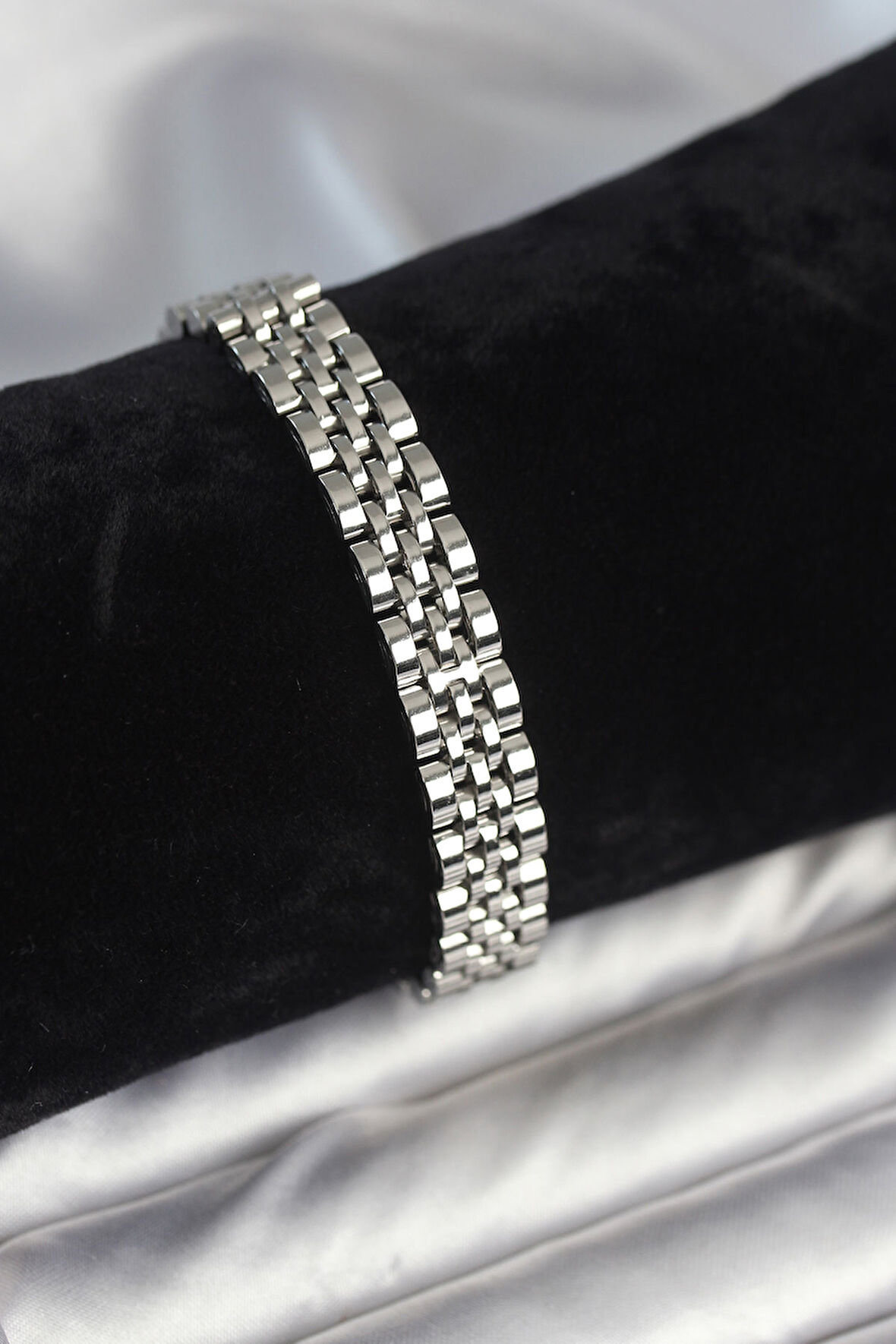 TUA MODA 316L Çelik 9 mm Kalınlıkta Gümüş Renkli Erkek Bileklik