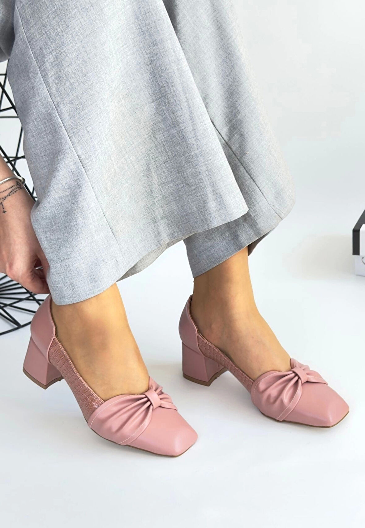 Agnet Pudra Cilt Topuklu Ayakkabı