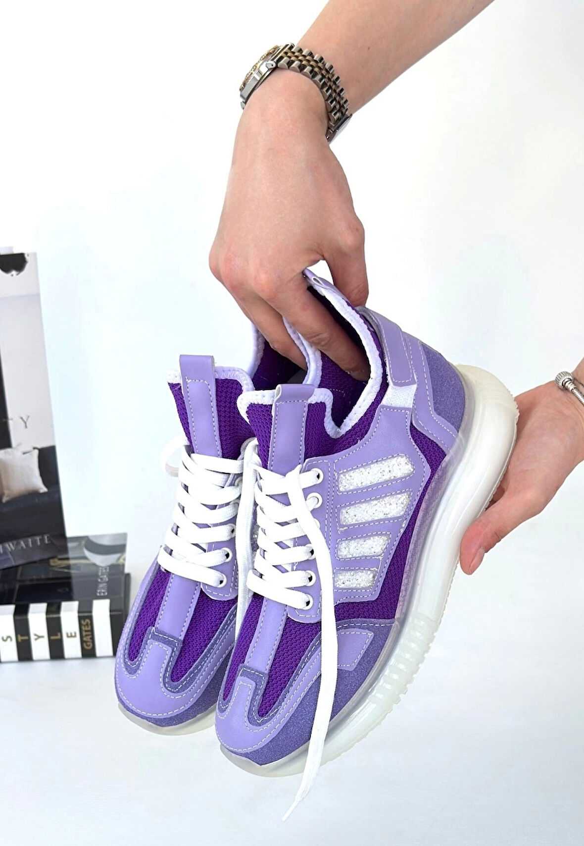 Giwen Lila Süet Bağcıklı Spor Ayakkabı