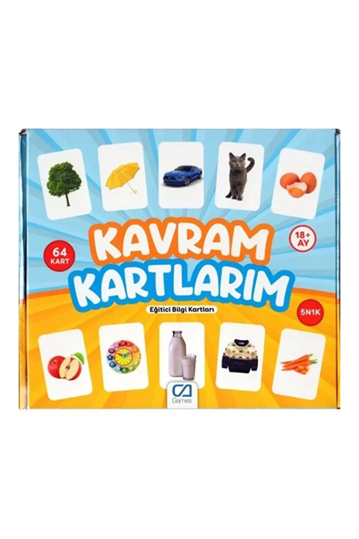 Kavram Kartlarım 64 Kart ile Eğitici Oyun Kartları